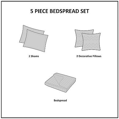 Madison Park Venetian 5-piece Jacquard Bedspread Set