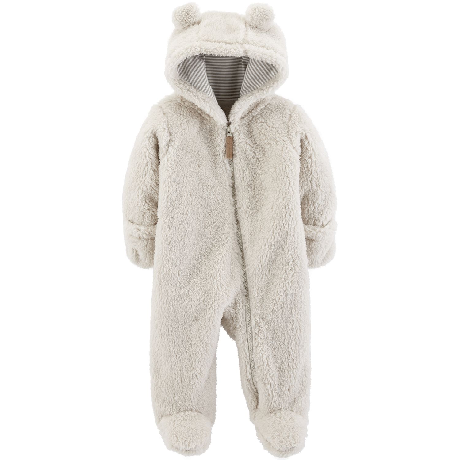 baby girl carter's 3d ear sherpa bunting pram