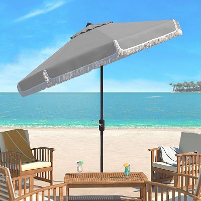 Safavieh 9-ft. Fringe Trim Outdoor Patio Umbrella