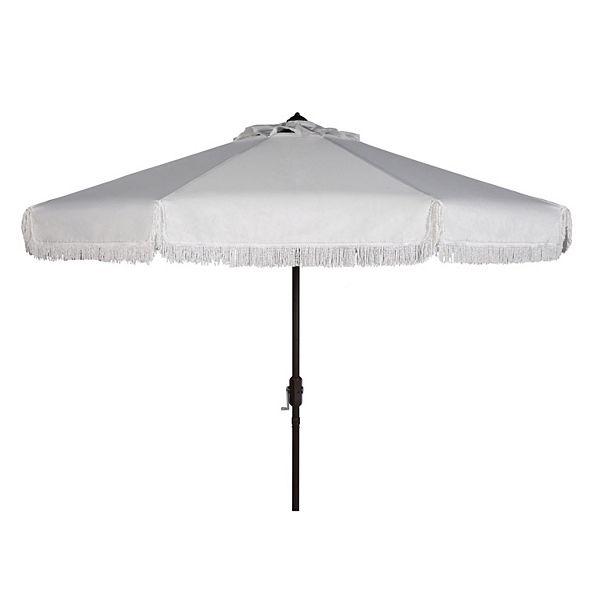 Safavieh 9 Ft Fringe Trim Outdoor Patio Umbrella