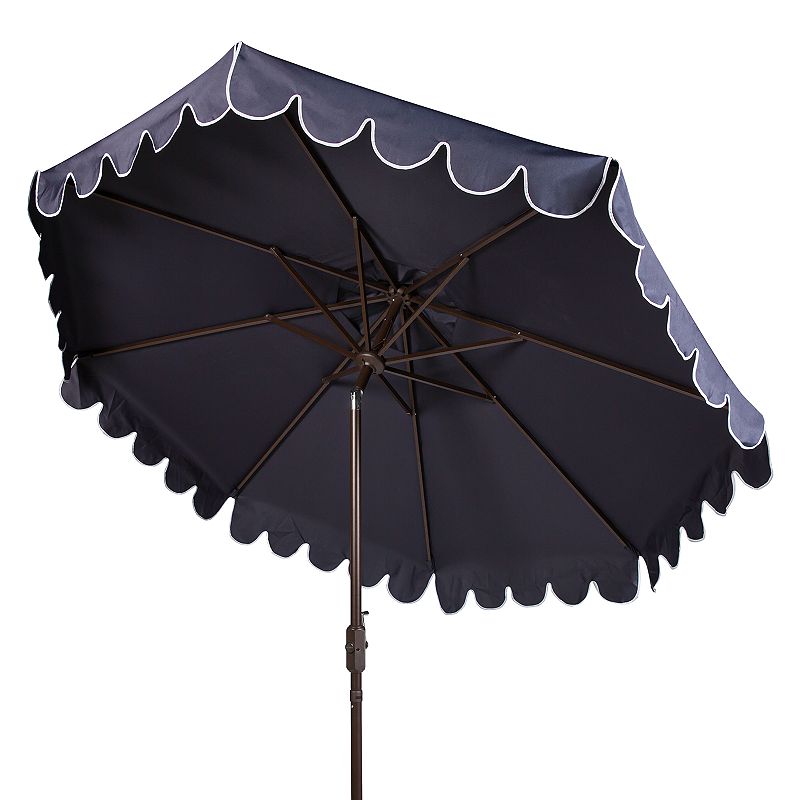 Safavieh 9-ft. Scalloped Trim Patio Umbrella, Blue