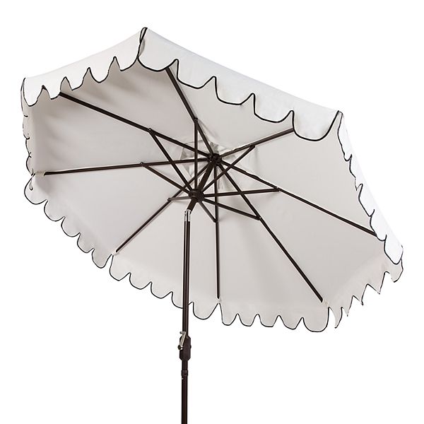 Safavieh 9 Ft Scalloped Trim Patio Umbrella