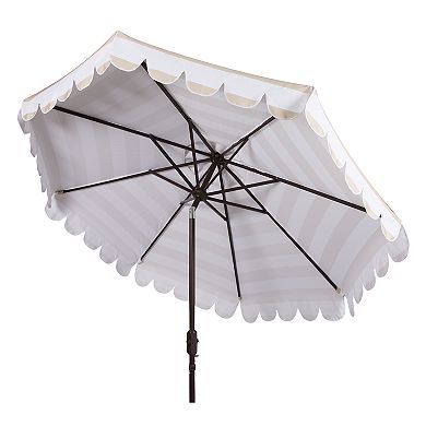 Safavieh 9-ft. Striped Scalloped Trim Patio Umbrella 