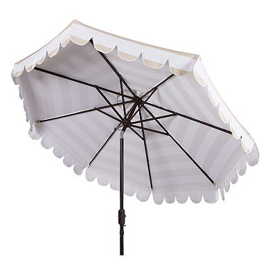 Safavieh 9-ft. Striped Scalloped Trim Patio Umbrella
