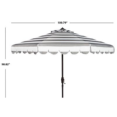 black patio umbrella with white trim Safavieh 11 ft. Elegant Valance & built frame Business & Pleasure Co. The