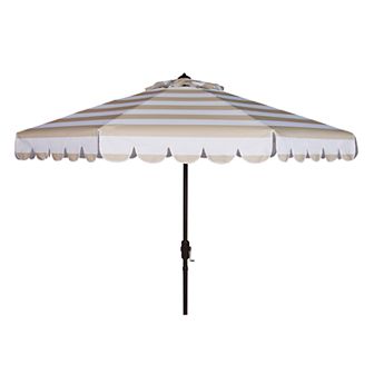 Safavieh 9-ft. Striped Scalloped Trim Patio Umbrella