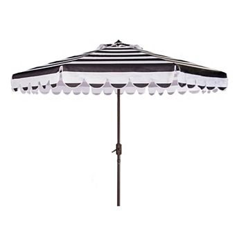Safavieh 9-ft. Striped Scalloped Trim Patio Umbrella