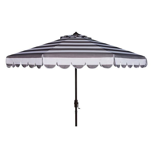 Safavieh 9 Ft Striped Scalloped Trim Patio Umbrella