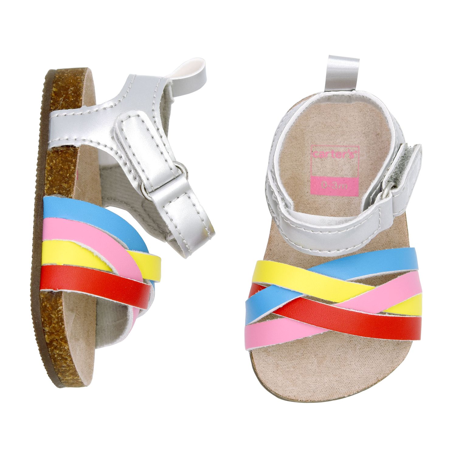 baby rainbow flip flops