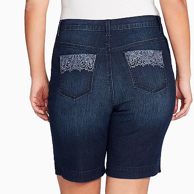 Plus Size Gloria Vanderbilt Amanda Embellished Bermuda Shorts