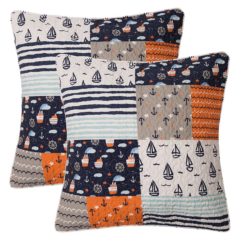 49889145 Lullabye Bedding Away At Sea 2-pack Euro Shams, Wh sku 49889145