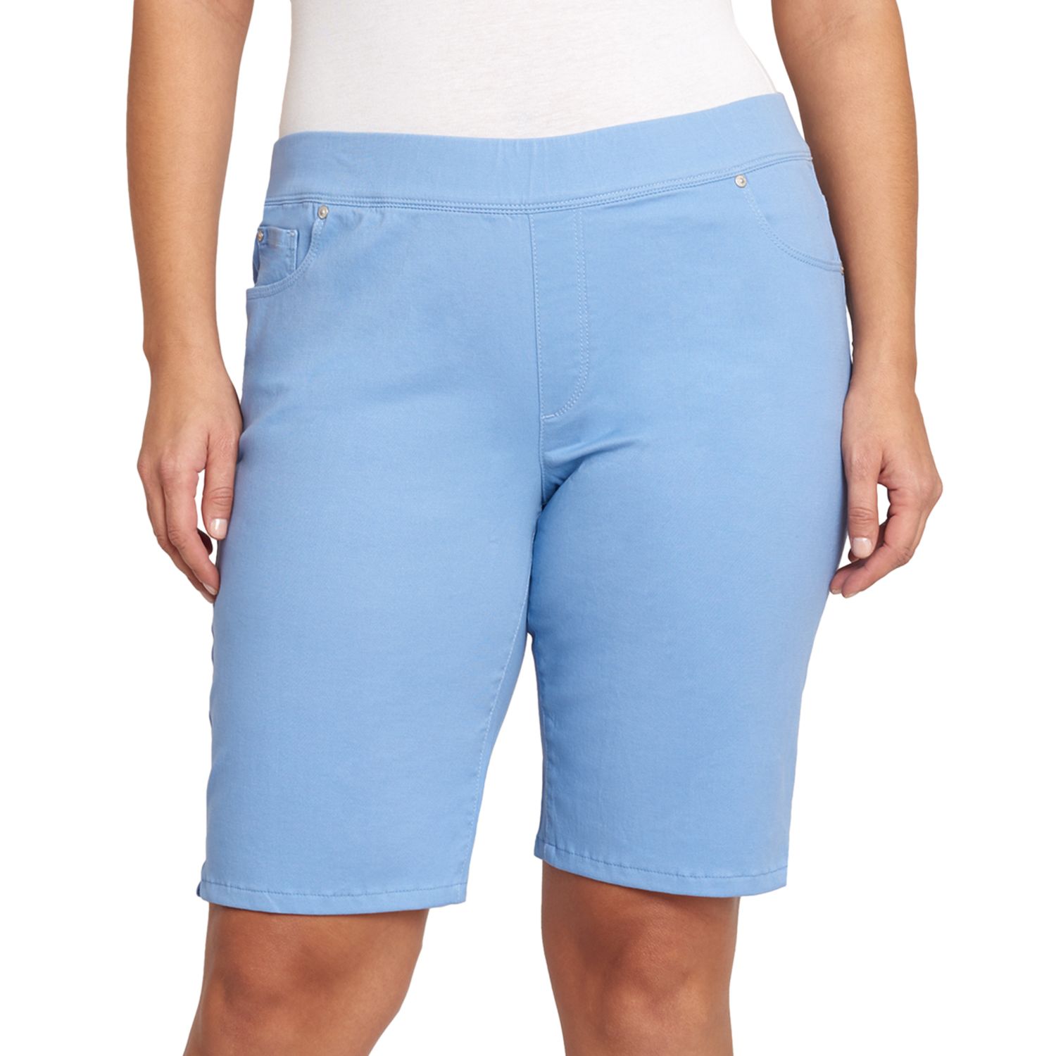 plus size pull on jean shorts