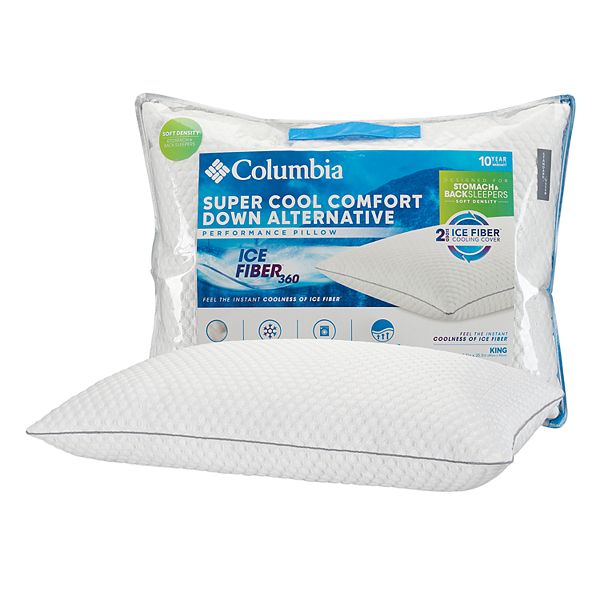Columbia Super Cool Comfort Down Alternative Performance Pillow King Side Sleep 