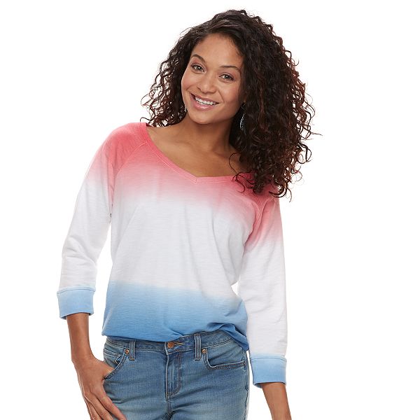 Petite Sonoma Goods For Life® V-Neck Graphic Sweatshirt