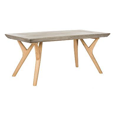 Safavieh Concrete & Wood Indoor / Outdoor Coffee Table 