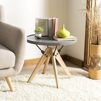 Safavieh Modern Industrial Indoor / Outdoor Round End Table
