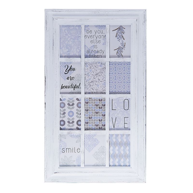 Melannco Window Pane 12-Opening 4 x 6 Collage Frame, White, 12 OPENING