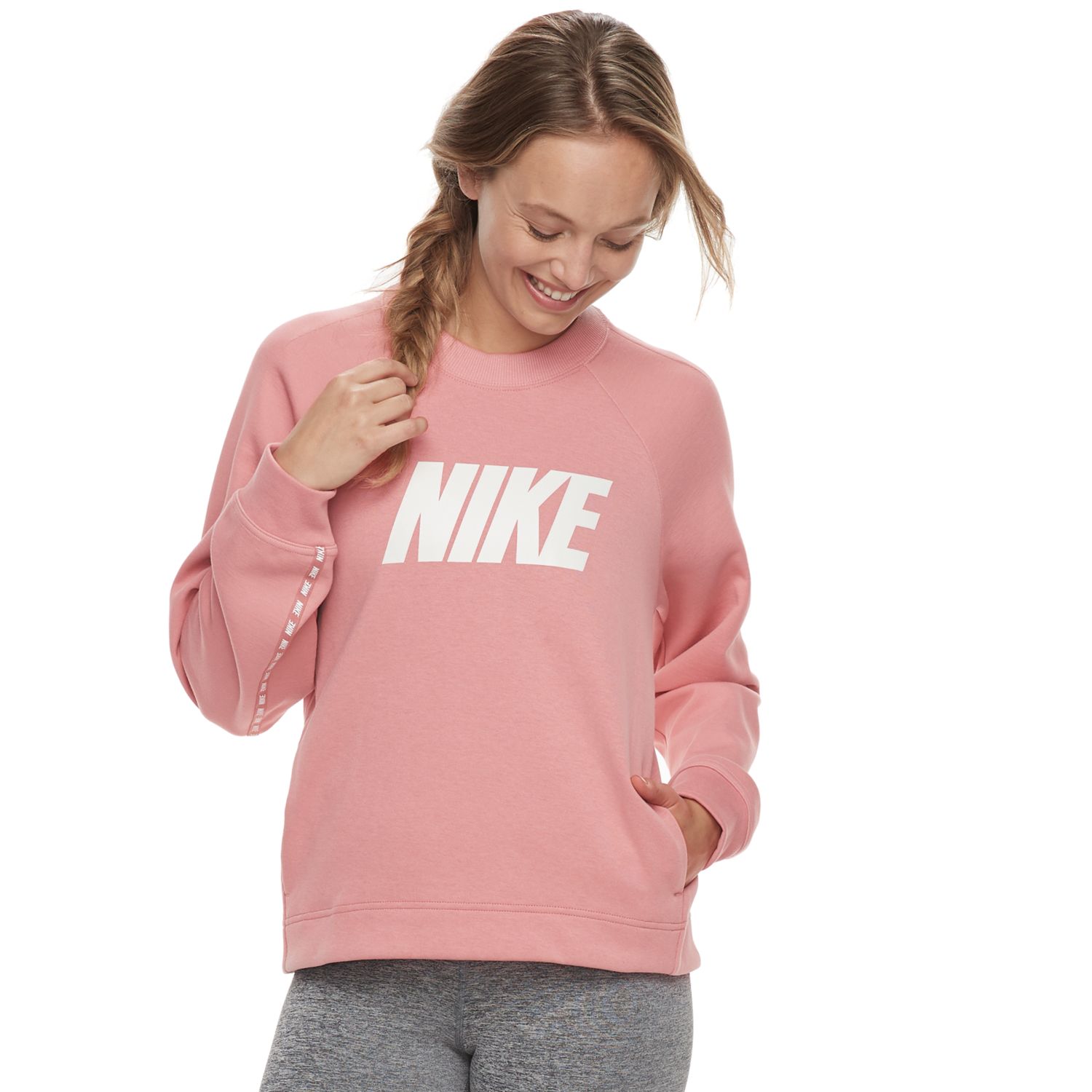 rust pink nike sweatshirt