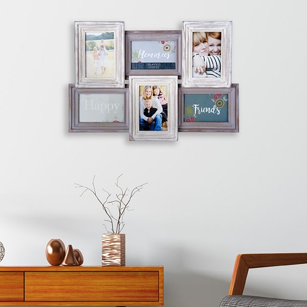 Melannco Distressed 6Opening 4" x 6" Collage Frame