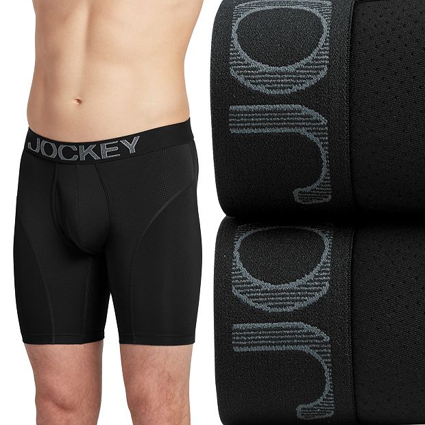 Men's Jockey 4-Pack Active Cotton Stretch Boxer Briefs (Black