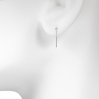 LC Lauren Conrad Nickel Free Textured Silver Tone Hoop Earring