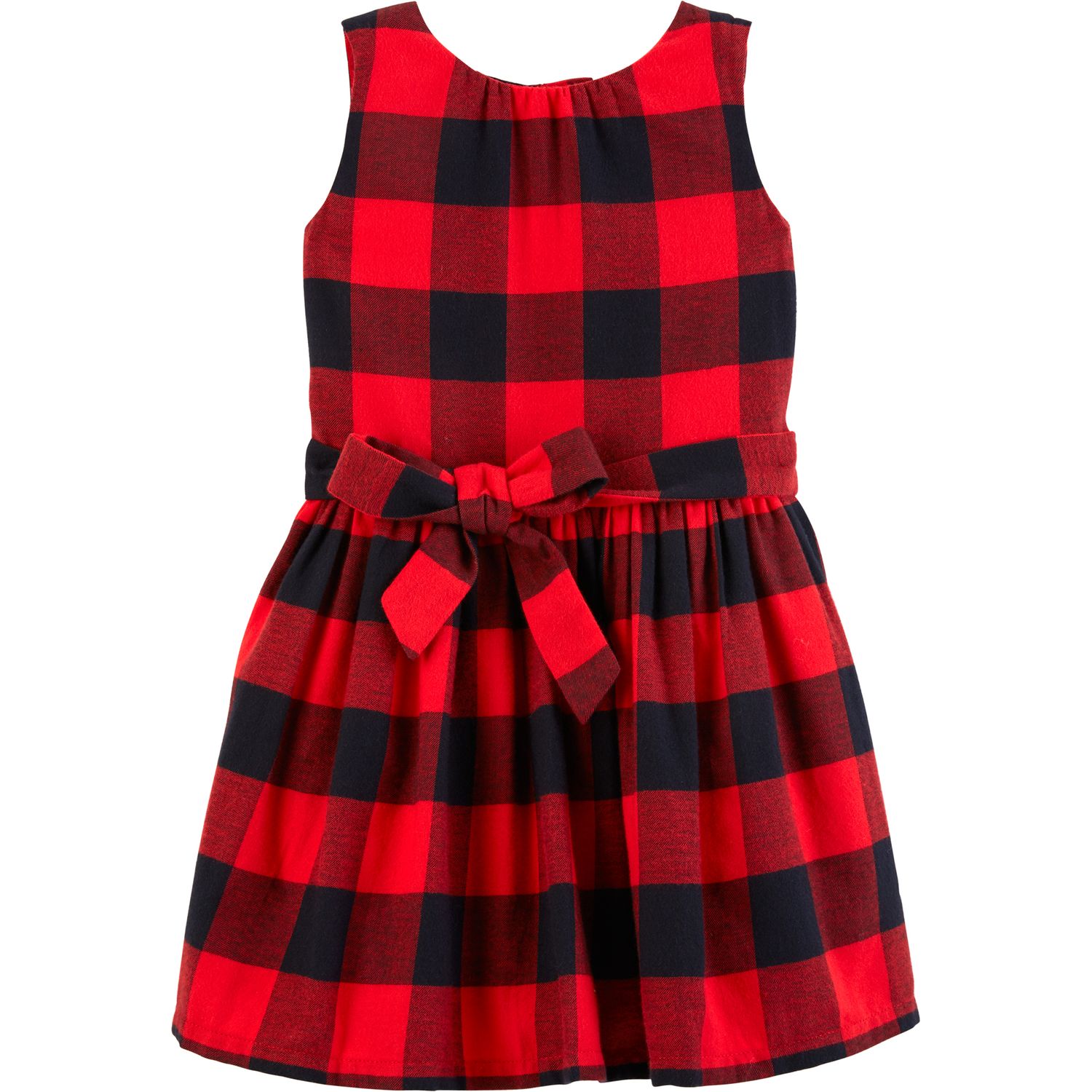 girls red and black plaid dress