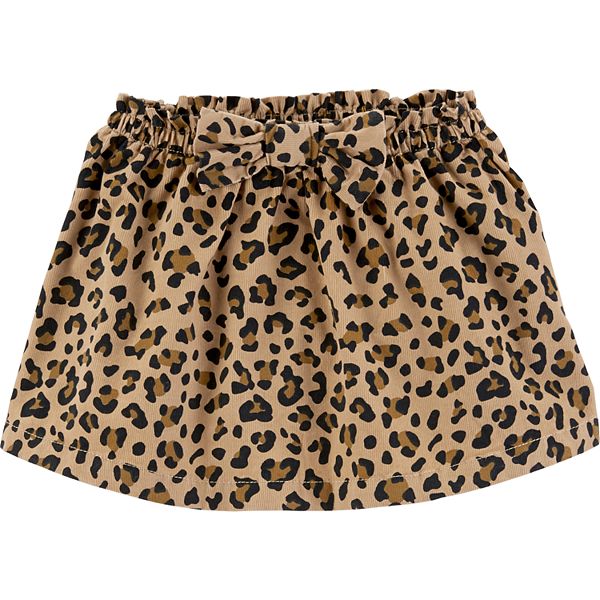 Children's Place Girls Tiered Cord Skirt Skort 12m Leopard Animal Print NWT New 
