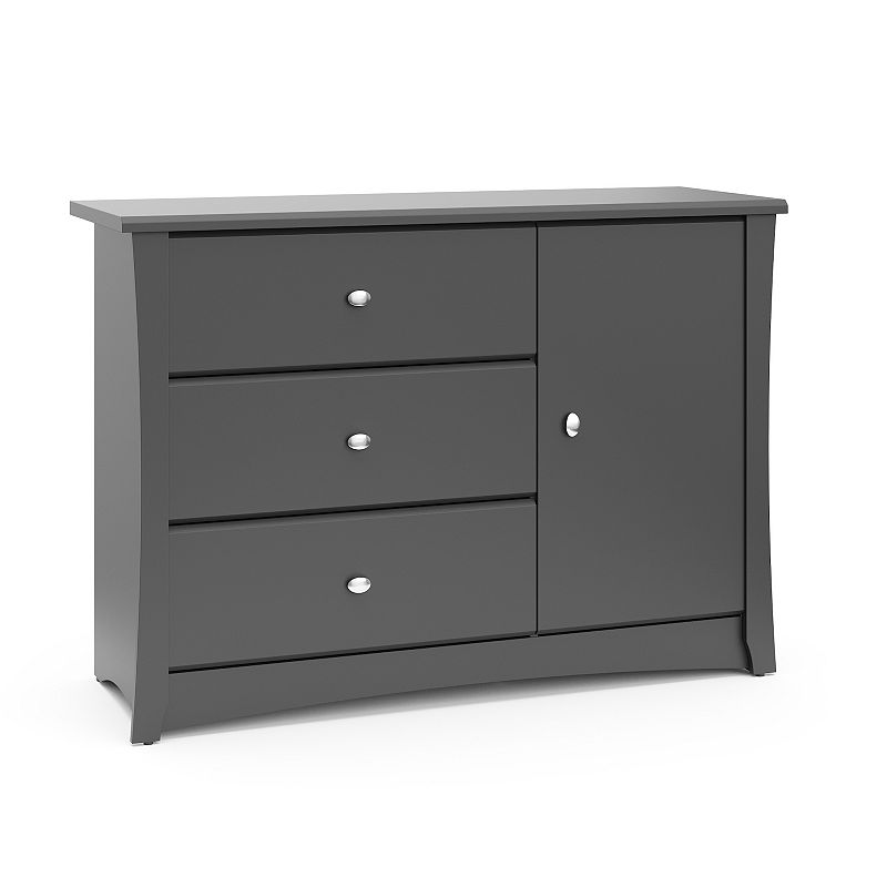Storkcraft Crescent 3-Drawer Dresser, Grey
