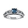 Stella Grace 10k White Gold 3/4 Carat T.W. Blue Diamond Filigree Ring