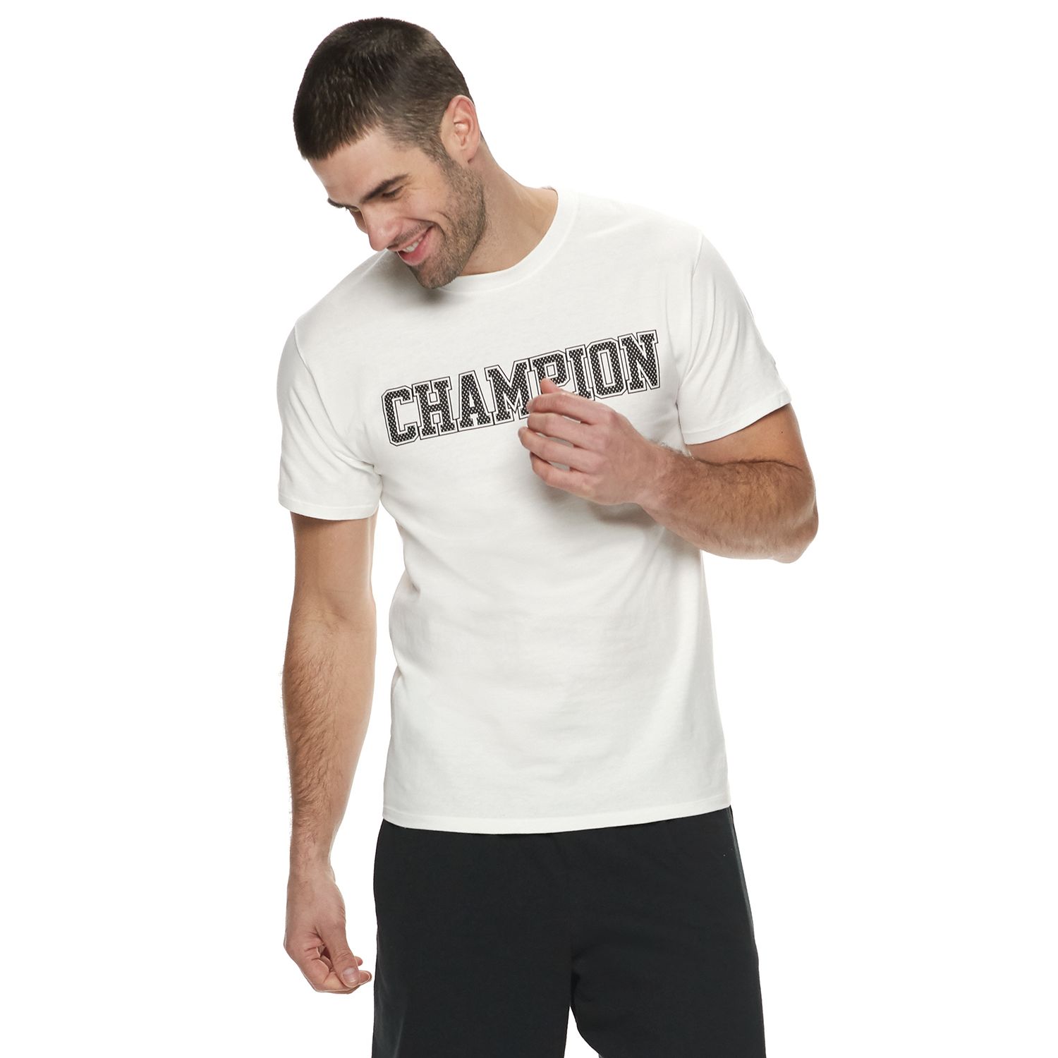 champion men's graphic jersey tee