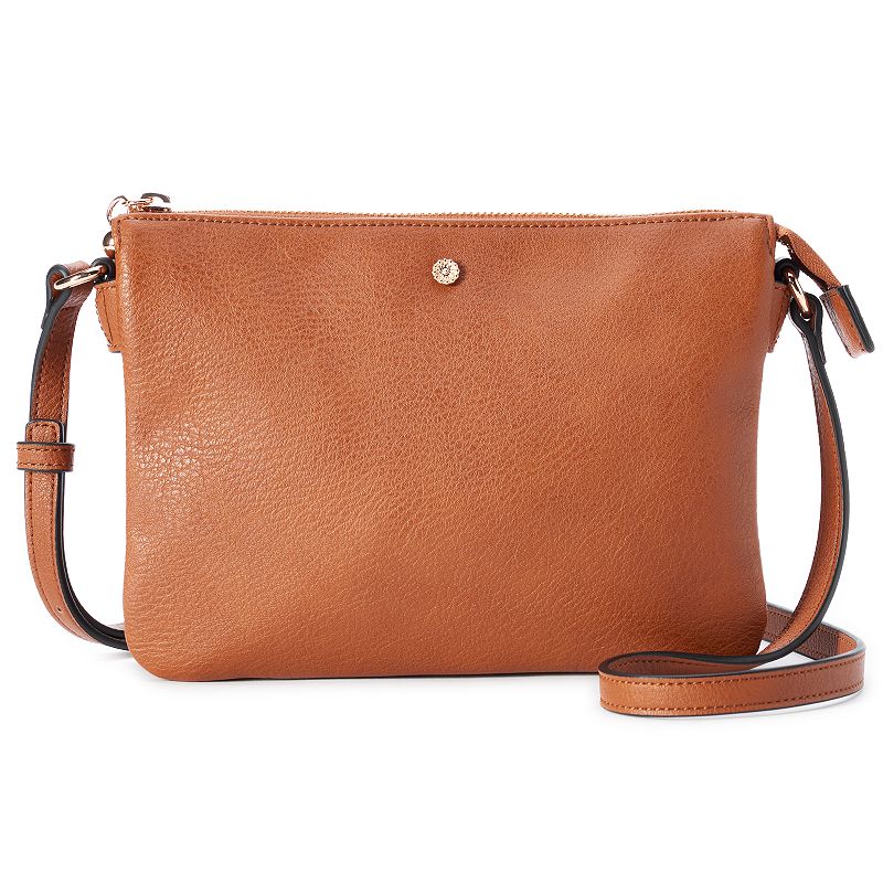 LC Lauren Conrad Candide Crossbody Bag, Med Brown