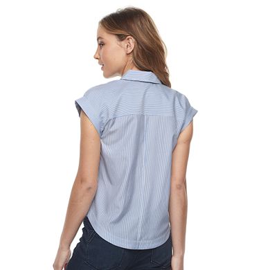 Petite Apt. 9® Poplin Short Sleeve Shirt
