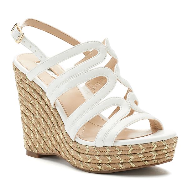 Jennifer Lopez Birch Strappy Wedge Sandals