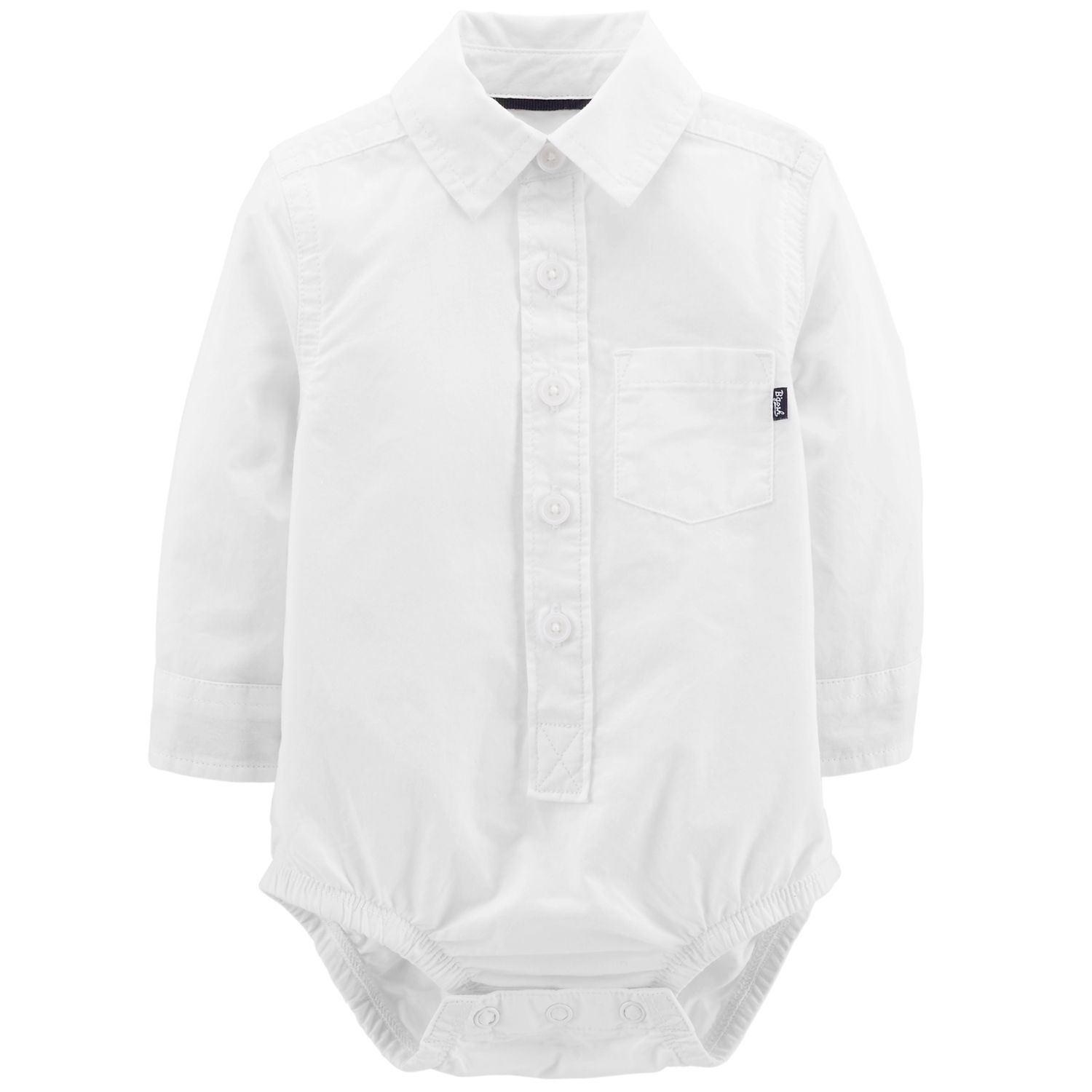 baby button down shirt onesie white