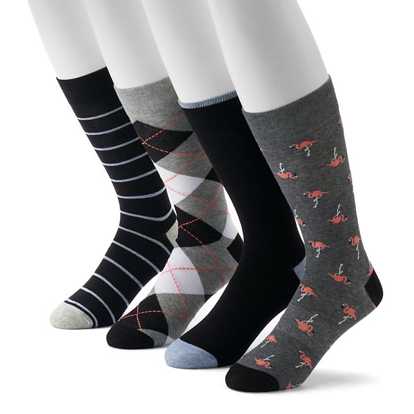 Men's Croft & Barrow® 4-Pack Opticool Novelty Patterned Crew Socks