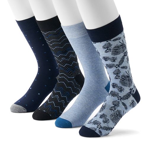 Men's Croft & Barrow® 4Pack Opticool Novelty Patterned Crew Socks