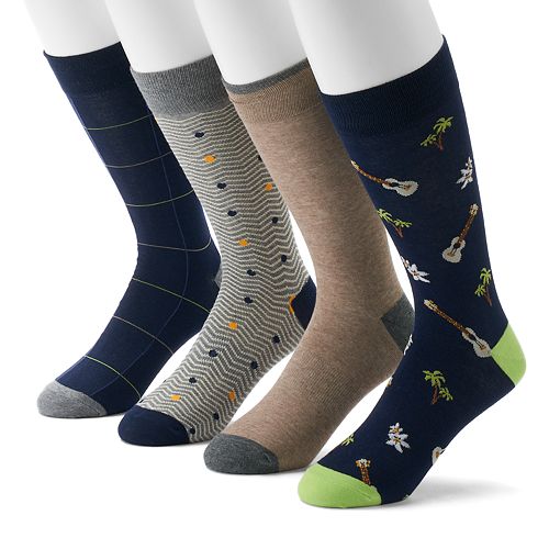 Men's Croft & Barrow® 4Pack Opticool Novelty Patterned Crew Socks