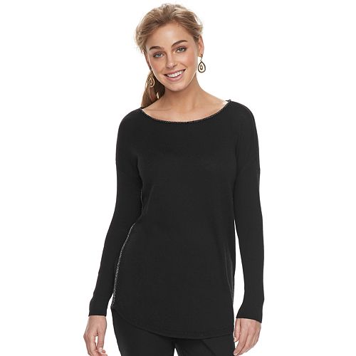 Women's Apt. 9® Lurex Boatneck Tunic Sweater
