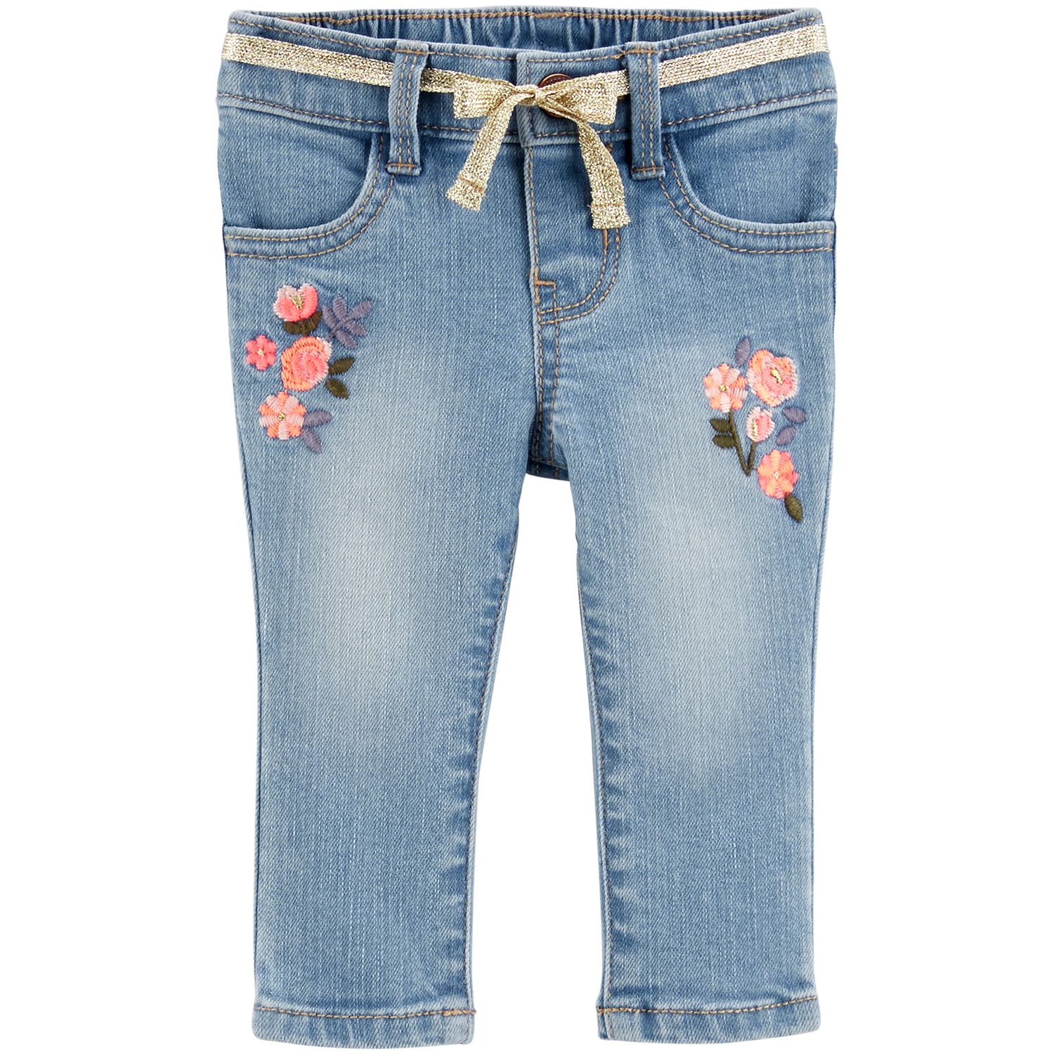 girls floral jeans