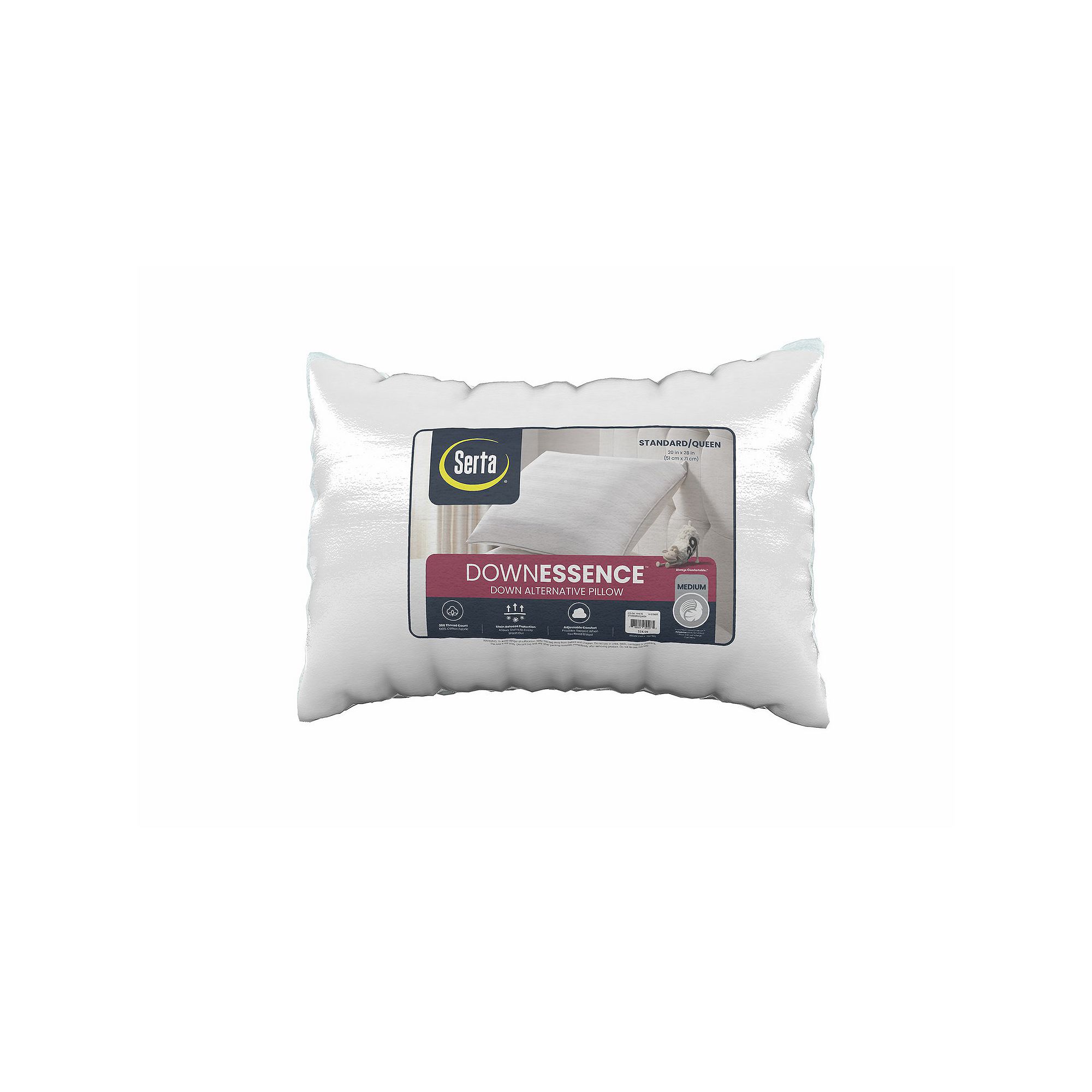 Serta® Down Essence Medium Bed Pillow, White