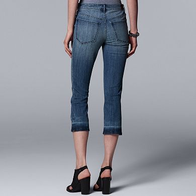 Women's Simply Vera Vera Wang Release Hem Midrise Capri Jeans