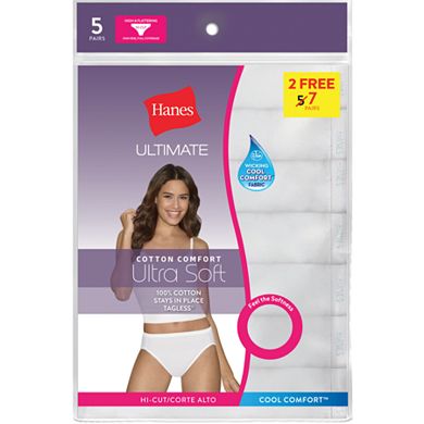 Women's Hanes Ultimate 5-pk. + 2 Bonus Comfort Ultra Soft Hi-Cut Panties 43HUC7