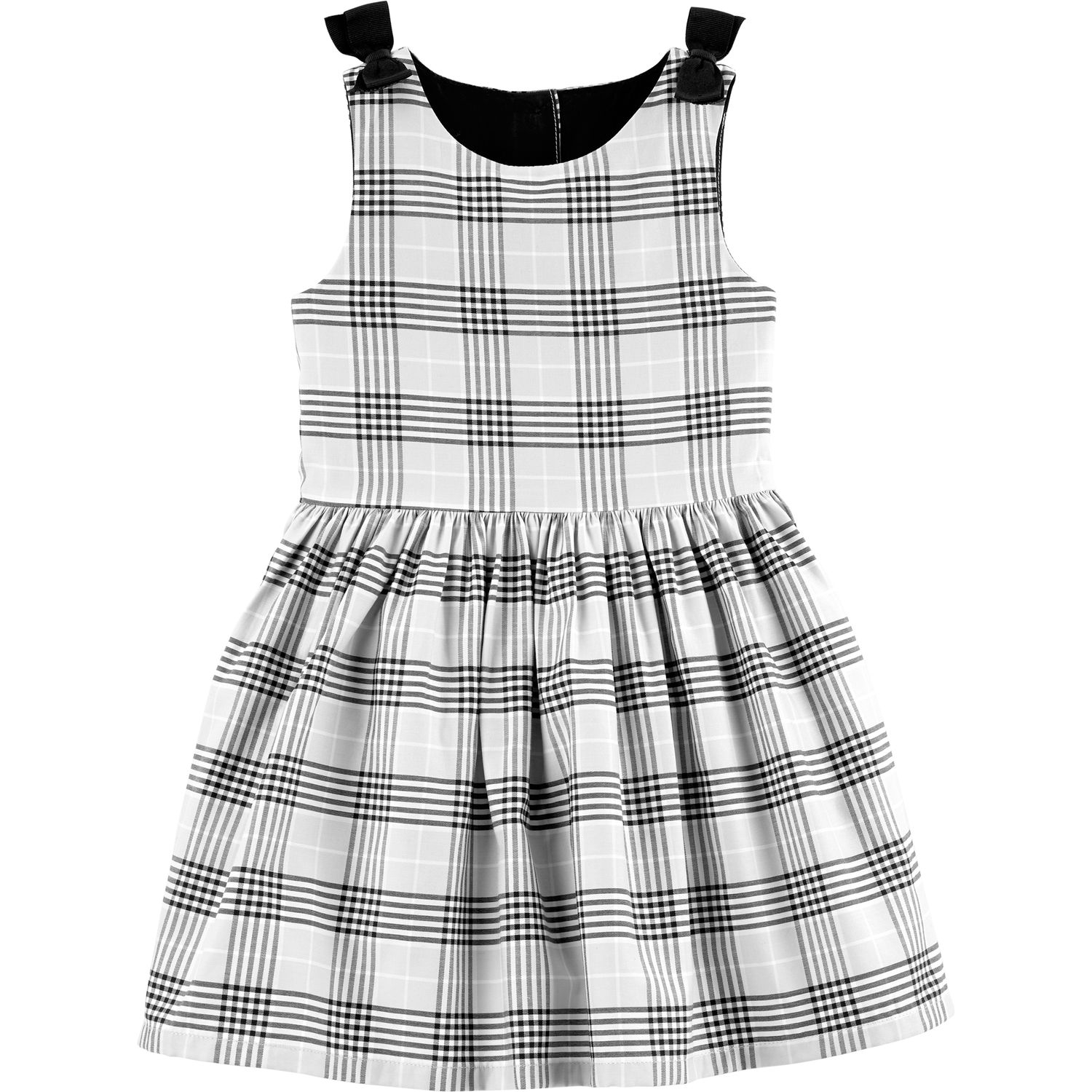 girls black and white plaid dress