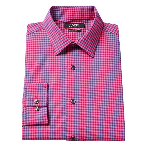 Men's Apt. 9 ® SlimFit Plaid Stretch Dress Shirt