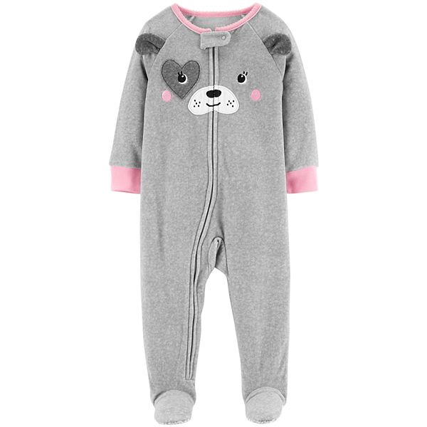 Baby Girl Carter's Puppy Dog Microfleece Footed Pajamas