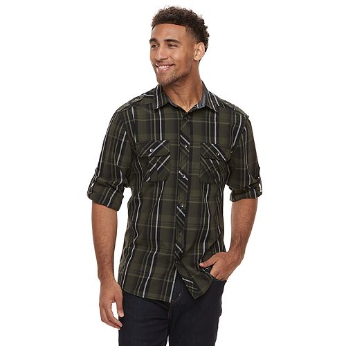 Men's Rock & Republic Plaid Woven Button-Down Shirt