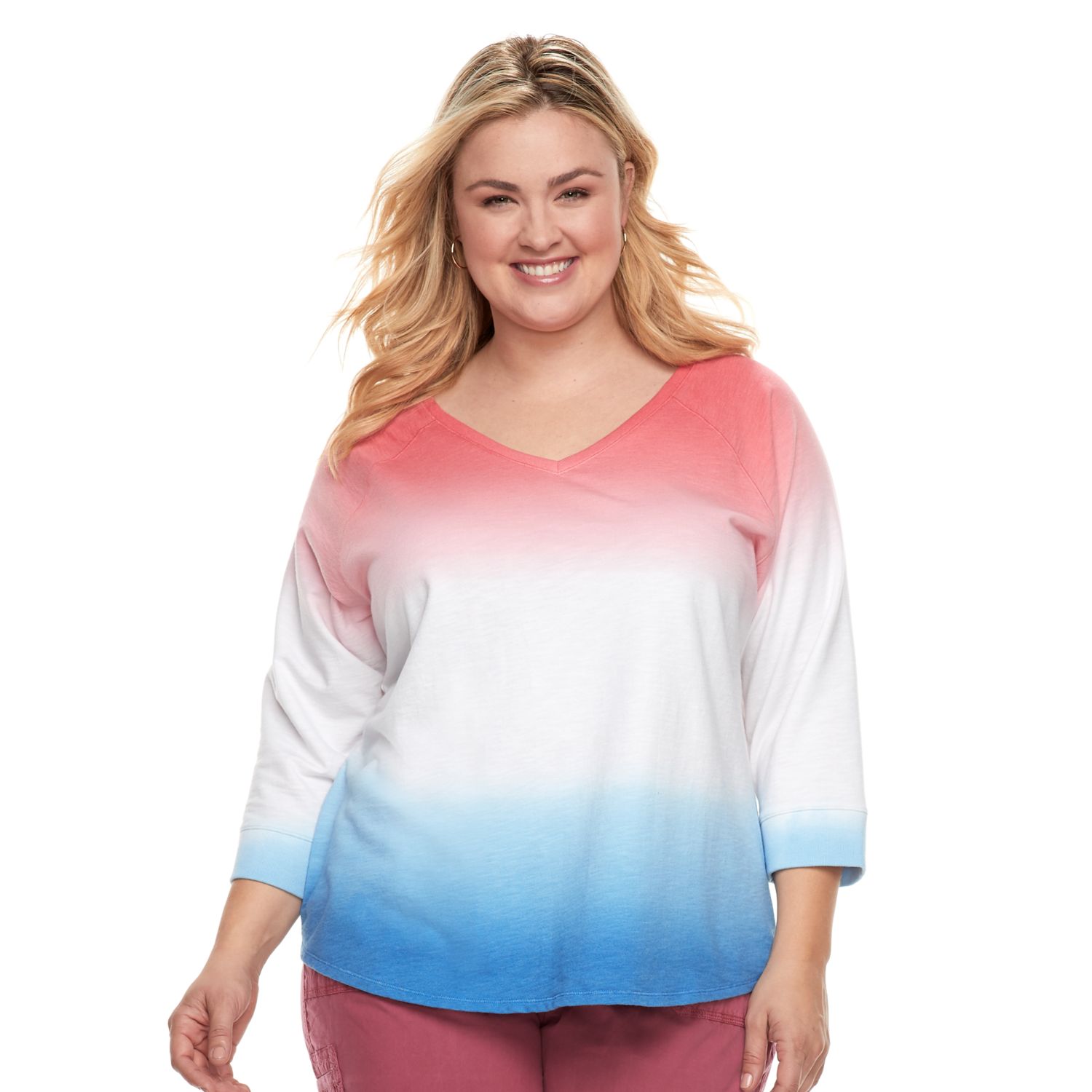 plus size v neck sweatshirt
