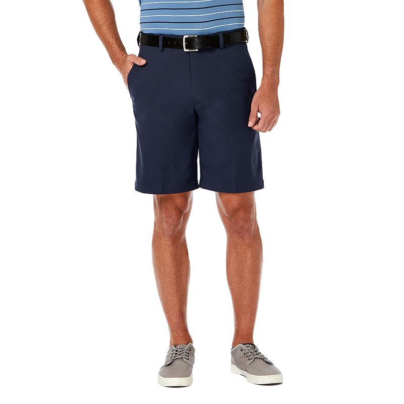 UPC 019781958530 product image for Men's Haggar® Cool 18® Pro Gabardine Flat Front Shorts, Size: 32, Blue | upcitemdb.com