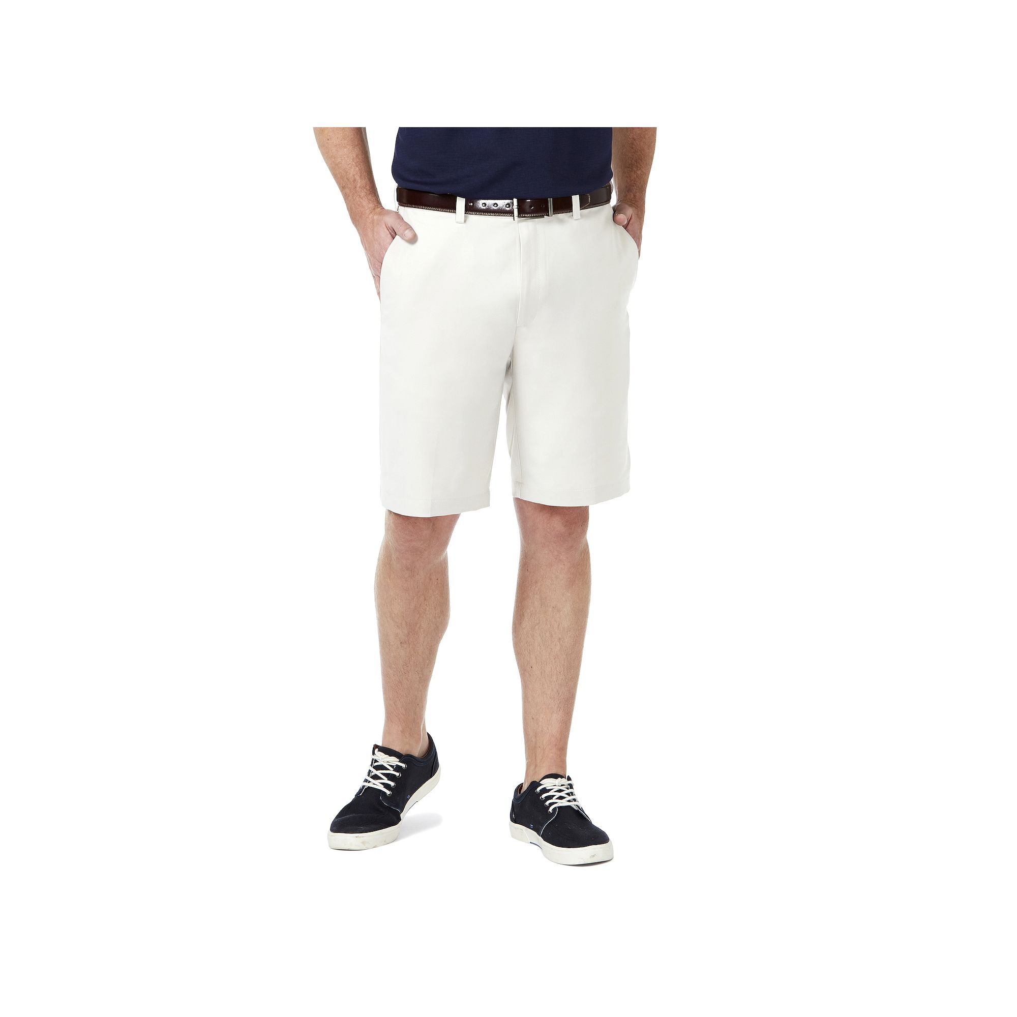 Mens Haggar® Cool 18® Pro Gabardine Flat Front Shorts, Size: 32, White