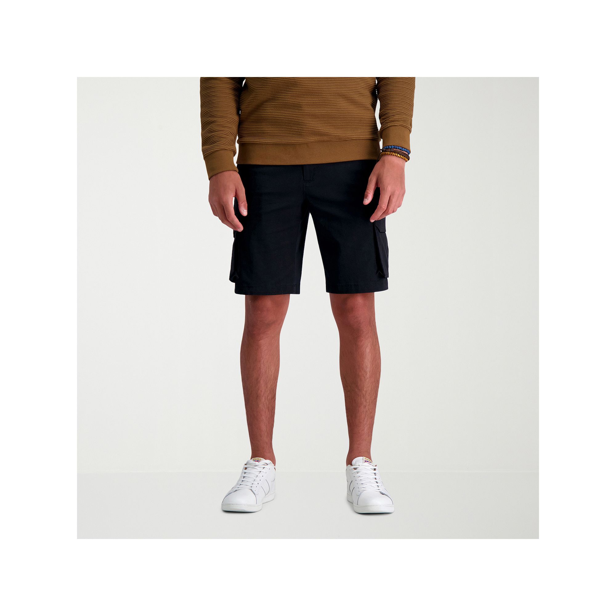 Mens Haggar® 10 Straight-Fit Stretch Cargo Flat-Front Shorts, Size: 32